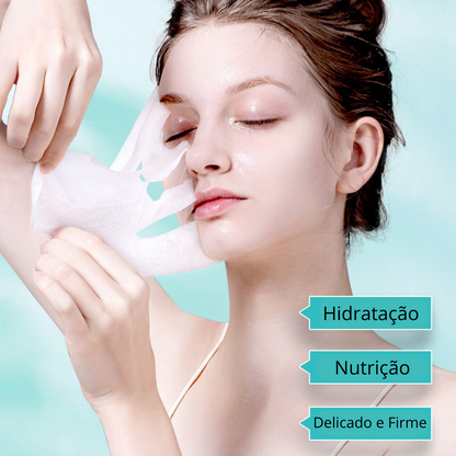 Kit 10 Máscaras Facial Anti Envelhecimento Aloe Vera - Hidratação e Nutrição