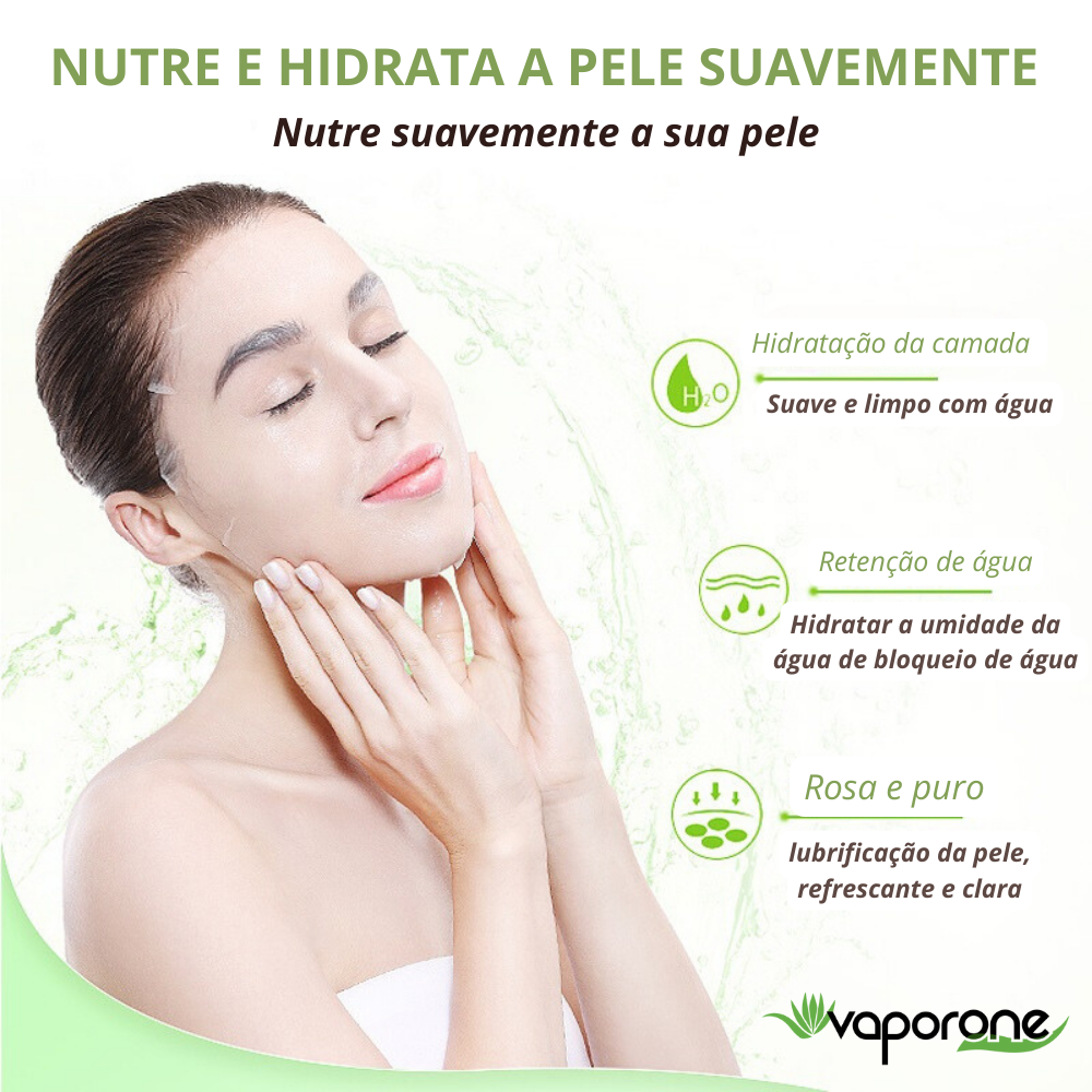 Kit 10 Máscaras Facial Anti Envelhecimento Aloe Vera - Hidratação e Nutrição